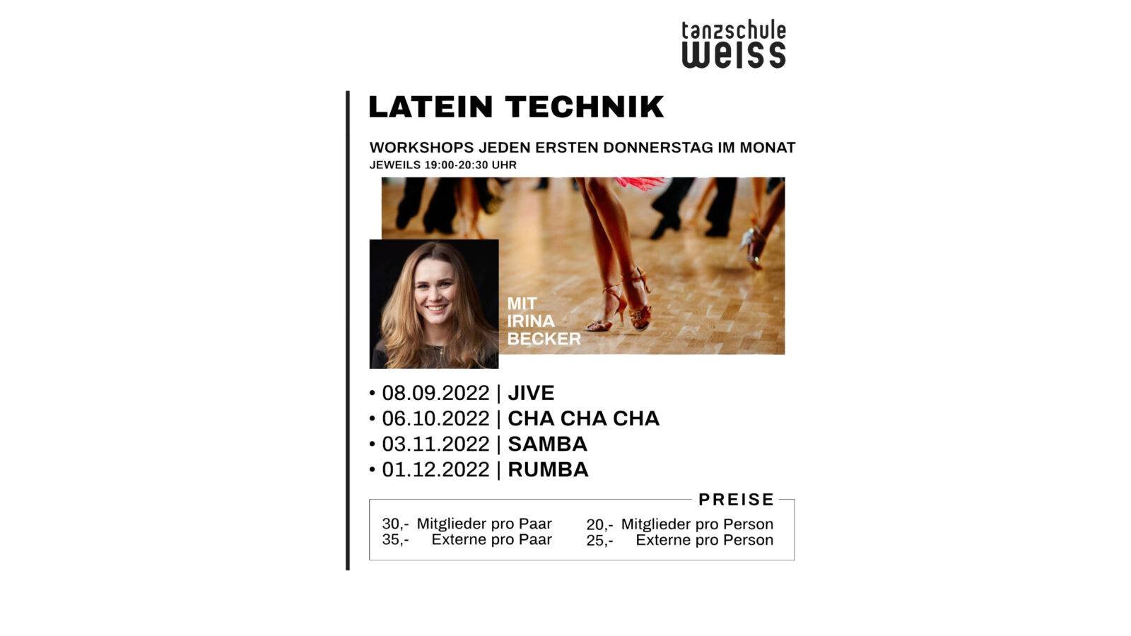 Tanzschule Weiss Latein Technik Workshops 2